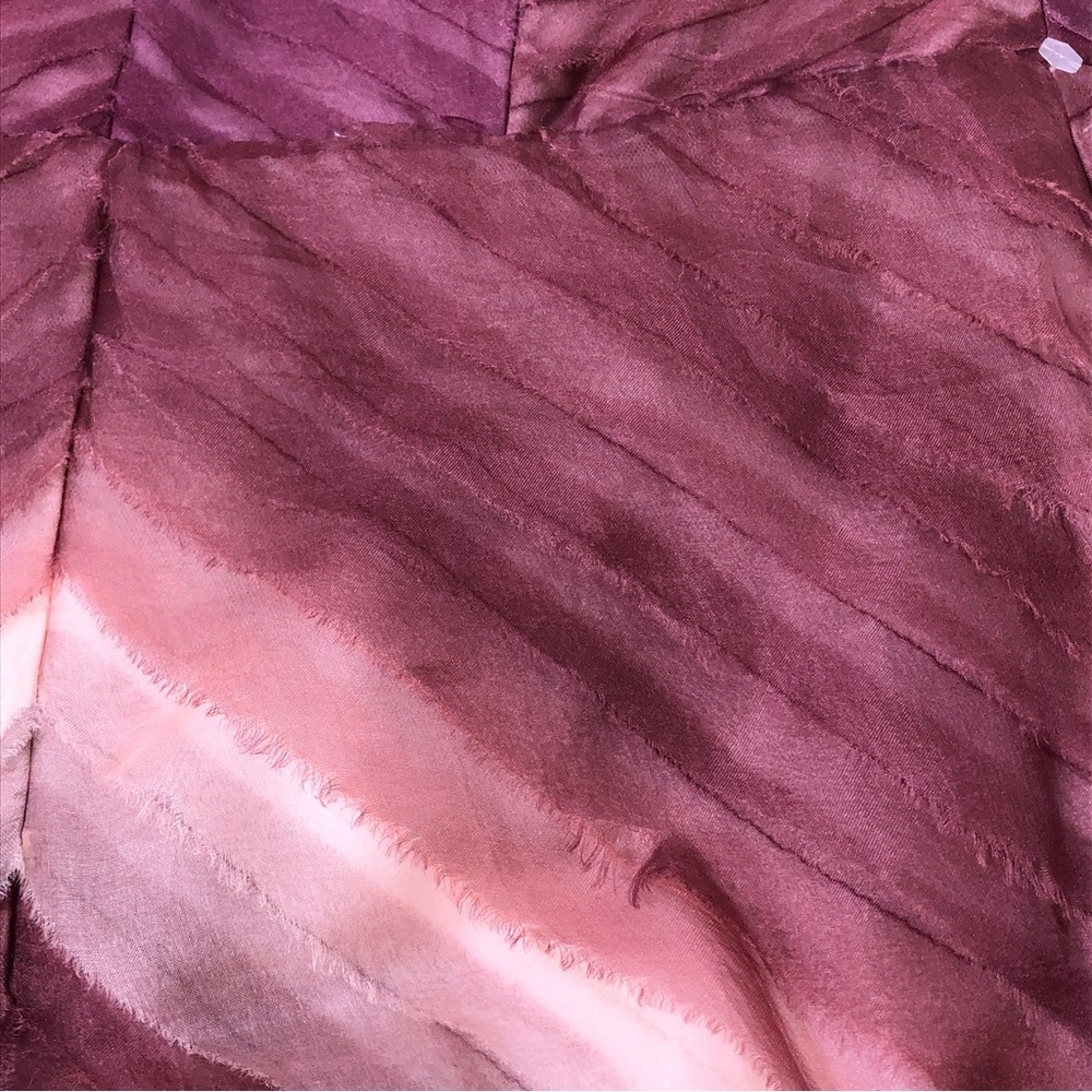 Parker Pink Silk Tiered Ombre Chiffon Strapless Sweetheart Prom Gown Maxi Dress - Picture 13 of 14